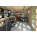 Abri de jardin en bois massif 10m² - madriers 34mm - Eden