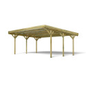 Carport double 31m² en bois autoclave PEFC Jean – Cerland