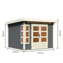 Abri de jardin en bois massif gris terre 7,50m² Kastorf 6 – Karibu