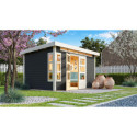 Abri de jardin en bois massif gris terre 8,88m² Kastorf 7 – Karibu