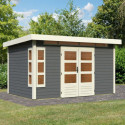 Abri de jardin en bois massif gris terre 8,88m² Kastorf 7 – Karibu
