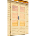 Abri de jardin en bois massif 7,50m² Kastorf 6 avec appentis 320cm – Karibu