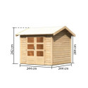 Abri de jardin en bois massif 5,95m² Theres 3 – Karibu