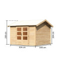 Abri de jardin en bois massif 9,24m² Theres 7 – Karibu