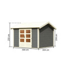 Abri de jardin en bois massif gris terre 9,24m² Theres 7 – Karibu