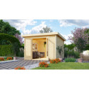 Abri toit plat 9,55m² bois massif 40mm Radeburg 1 – Karibu