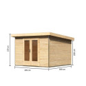Abri toit plat 9,55m² bois massif 40mm Radeburg 1 – Karibu