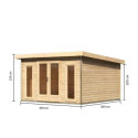 Abri toit plat 13,60m² bois massif 40mm Radeburg 3 – Karibu