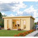 Abri toit plat 18,08m² bois massif 40mm Radeburg 4 – Karibu