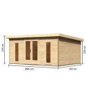 Abri toit plat 18,08m² bois massif 40mm Radeburg 4 – Karibu