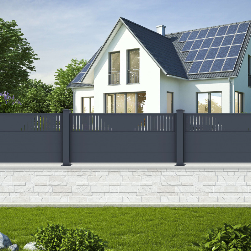 Clôture en aluminium anthracite 188,6xH.89cm FANCY TIME - X-Métal