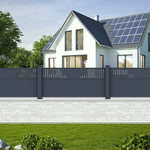 Clôture en aluminium anthracite 188,6xH.89cm FANCY TIME - X-Métal