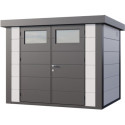 Abri en acier galvanisé gris anthracite 5,6m² avec double porte Eleganto 2721 Telluria