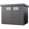 Abri en acier galvanisé gris anthracite 5,6m² avec double porte Eleganto 2721 Telluria