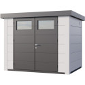 Abri en acier galvanisé gris anthracite 5,6m² avec double porte Eleganto 2721 Telluria