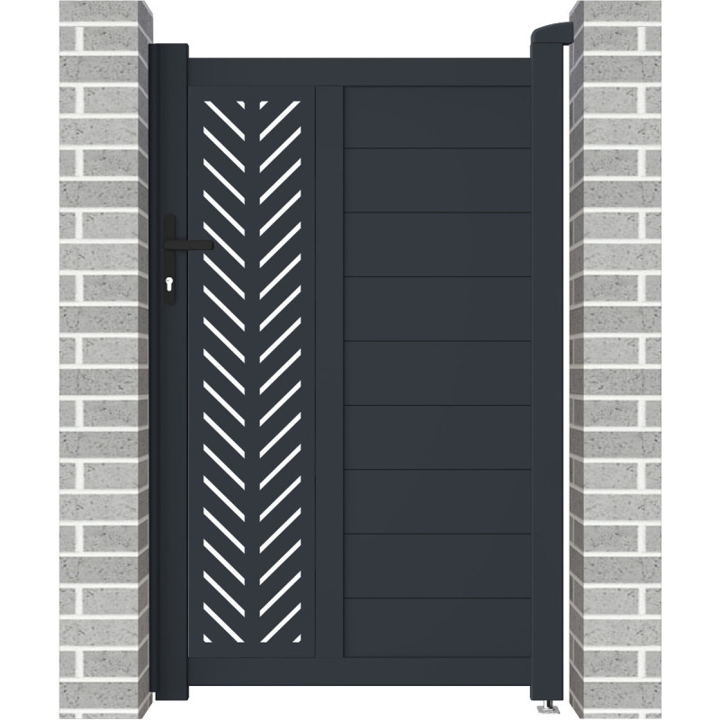 Portillon battant en alu moderne 100x158cm FANCY GROW - X-Metal
