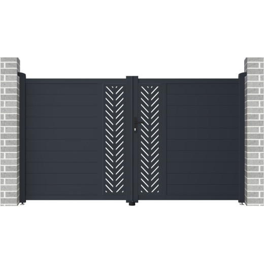 Portail battant en aluminium 300x158cm FANCY GROW - X-Metal