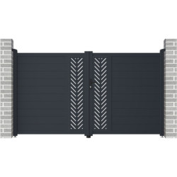 Portail battant en aluminium 300x173cm FANCY GROW - X-Metal
