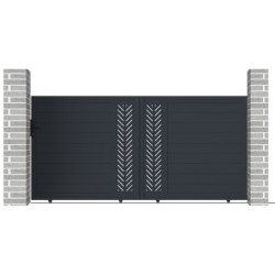 Portail coulissant en alu moderne 350x158cm FANCY GROW - X-Metal