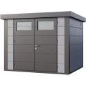 Abri en acier galvanisé gris anthracite 6,4m² avec double porte Eleganto 2724 Telluria