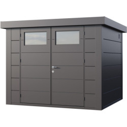 Abri en acier galvanisé gris anthracite 6,4m² avec double porte Eleganto 2724 Telluria