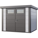 Abri en acier galvanisé gris anthracite 6,4m² avec double porte Eleganto 2724 Telluria