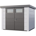 Abri en acier galvanisé gris anthracite 6,4m² avec double porte Eleganto 2724 Telluria