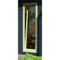 Abri toit plat 13,60m² bois massif gris terre 40mm Radeburg 3 avec appentis 330cm et paroi arrière – Karibu