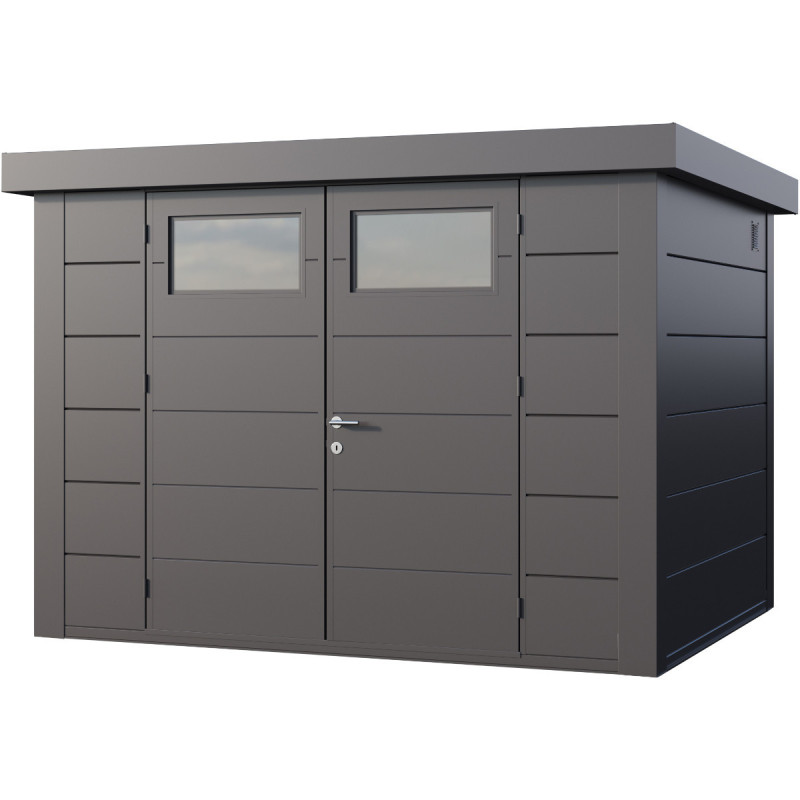 Abri en acier galvanisé gris anthracite 7,1m² avec double porte Eleganto 3024 Telluria
