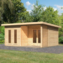 Abri toit plat 18,78m² bois massif 40mm Radeburg 5 – Karibu