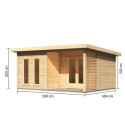 Abri toit plat 18,78m² bois massif 40mm Radeburg 5 – Karibu