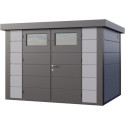 Abri en acier galvanisé gris anthracite 7,1m² avec double porte Eleganto 3024 Telluria