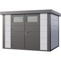 Abri en acier galvanisé gris anthracite 7,1m² avec double porte Eleganto 3024 Telluria