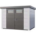 Abri en acier galvanisé gris anthracite 7,1m² avec double porte Eleganto 3024 Telluria