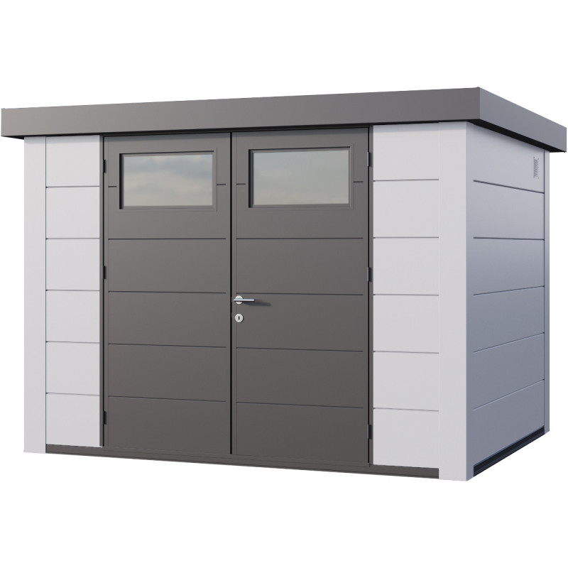 Abri en acier galvanisé gris anthracite 7,1m² avec double porte Eleganto 3024 Telluria