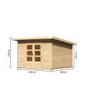 Abri toit plat 9,55m² bois massif 40mm Northeim 3 – Karibu 