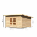 Abri toit plat 13,60m² bois massif 40mm Northeim 5 – Karibu 
