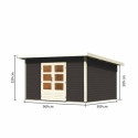 Abri toit plat 11,40m² bois massif gris terre 40mm Northeim 4 – WoodFeeling