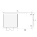Abri toit plat 9,55m² bois massif 40mm Northeim 3 avec appentis 330cm – Karibu 