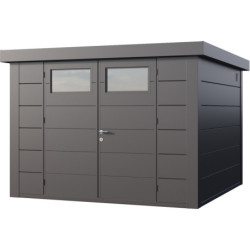 Abri en acier galvanisé gris anthracite 8,9m² avec double porte Eleganto 3030 Telluria
