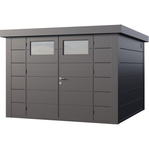 Abri en acier galvanisé gris anthracite 8,9m² avec double porte Eleganto 3030 Telluria