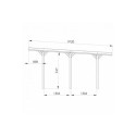 Carport simple 15,6m² en bois autoclave PEFC Jean - Cerland