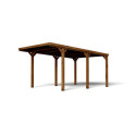 Carport simple en bois PEFC autoclave marron 16,5m² Victor - Cerland