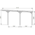 Carport simple en bois PEFC autoclave marron 16,5m² Victor - Cerland