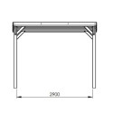Carport simple en bois PEFC autoclave marron 16,5m² Victor - Cerland