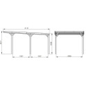 Carport simple en bois PEFC autoclave marron 16,5m² Victor - Cerland