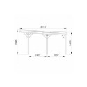 Carport double 30,7m² en bois autoclave marron Victor - Cerland