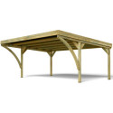 Carport double 30,9m² en bois autoclave Victor modern - Cerland