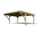 Carport double 30,9m² en bois autoclave Victor modern - Cerland