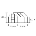 Serre de jardin 3,8m² en aluminium et verre trempé Popular - Halls